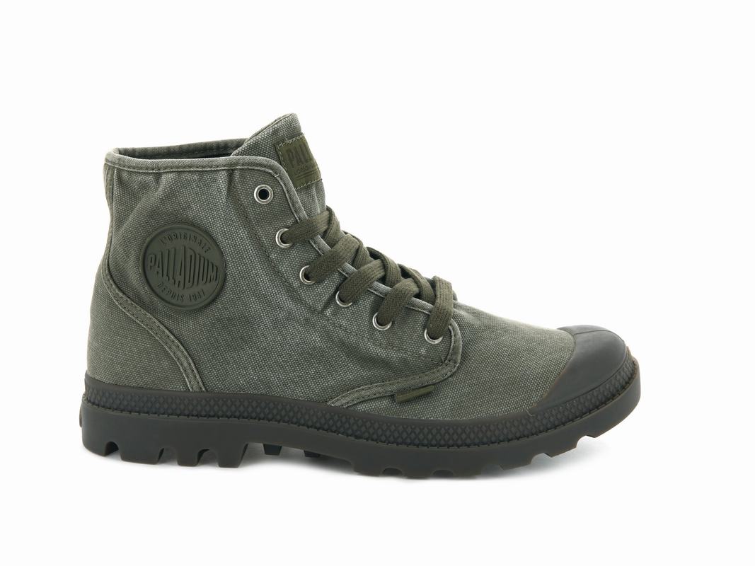 Palladium Pampa Hi Men's Boots Dark Olive (VZHW50819)